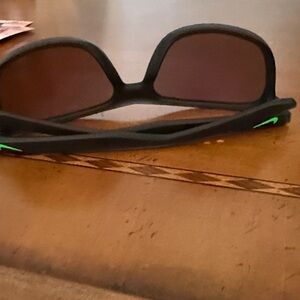 Nike Black Sunglasses with Brown Lenses and Neon Green Accent